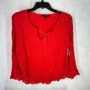 Zac & rachel small women’s blouse red 3/4 sleeve